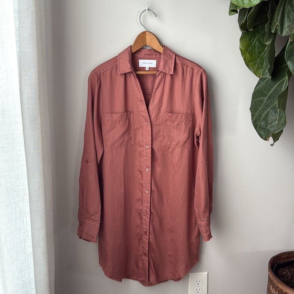 Dear John Denim Wistful Mauve Long Sleeve Button Avery Dress